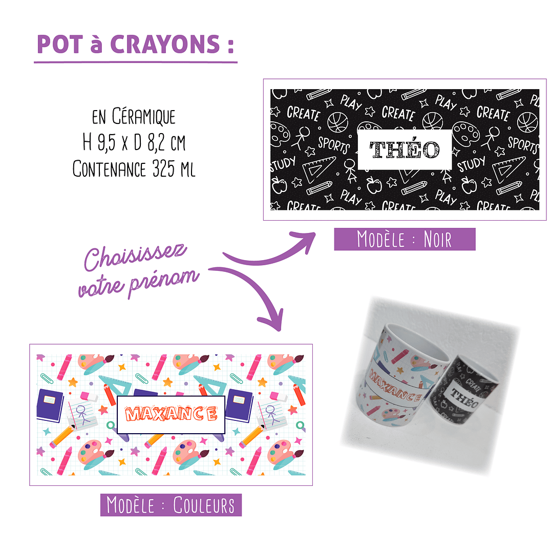 POT À CRAYON - Prénom personnalisé – Image 2